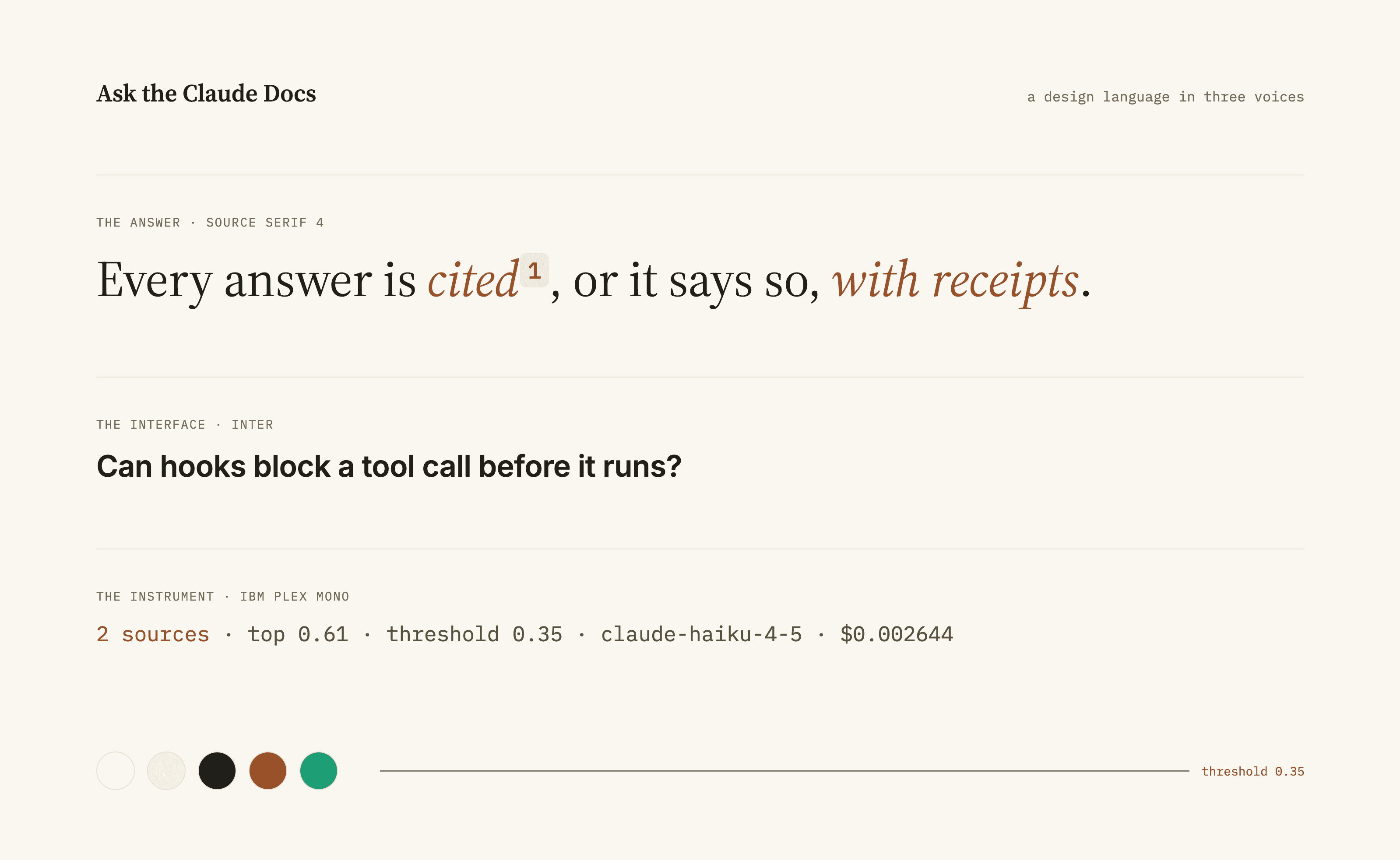 Screenshot of Ask the Claude Docs